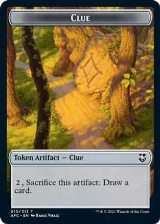 Clue // Goblin Double-Sided Token (AFC-10 // 12) - Commander: Adventures in the Forgotten Realms