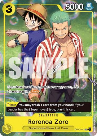 Roronoa Zoro (Learn Together Deck Set - Set Sail Event) (OP10-113) - One Piece Promotion Cards Foil