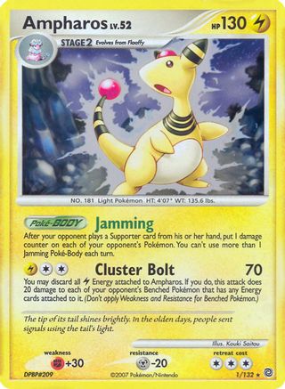 Ampharos (1/132) (Theme Deck Exclusive) [Diamond & Pearl: Secret Wonders]