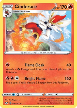 Cinderace (036/202) [Sword & Shield: Base Set]