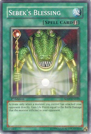 Sebek's Blessing (SD09-EN020) - Structure Deck: Dinosaur's Rage 1st Edition