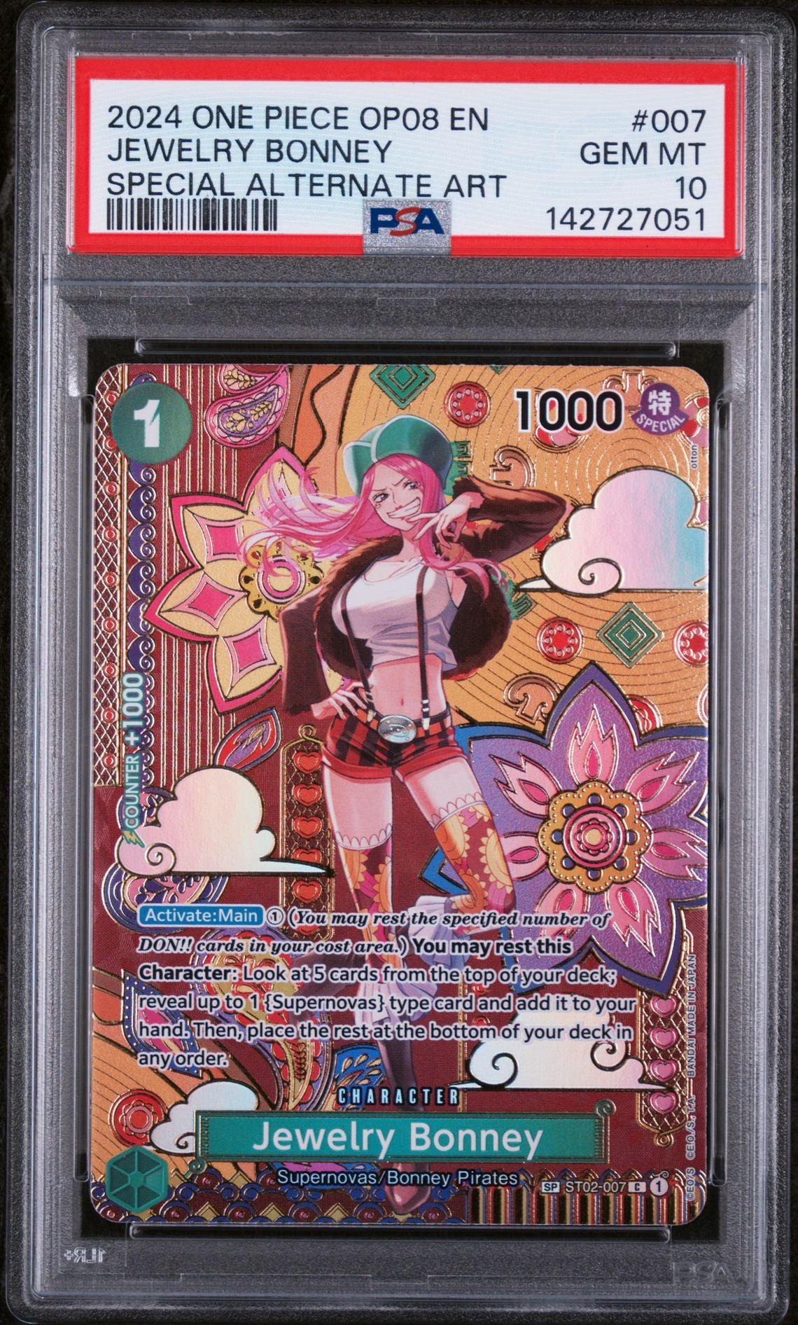 One Piece Op08-Two Legends Jewelry Bonney PSA