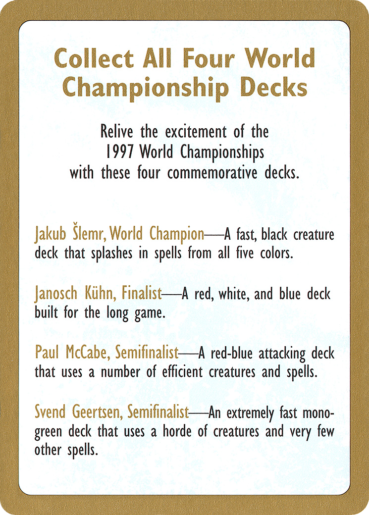 1997 World Championships Ad [World Championship Decks 1997]