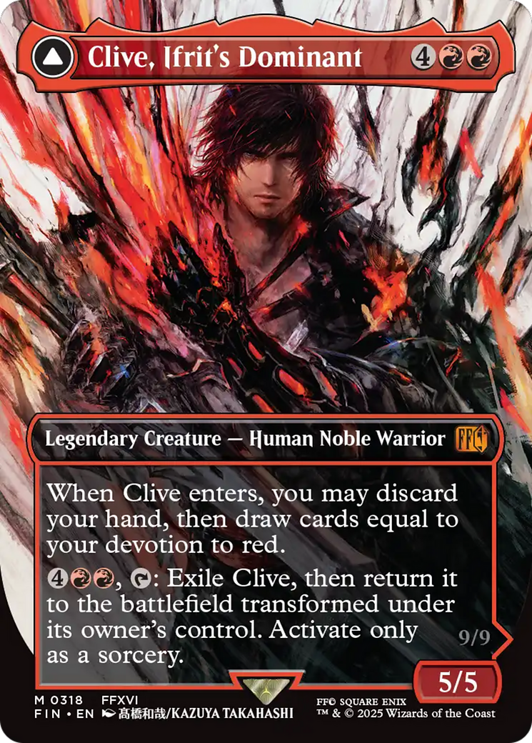 Clive, Ifrit's Dominant // Ifrit, Warden of Inferno (Borderless) (0318) [FINAL FANTASY]