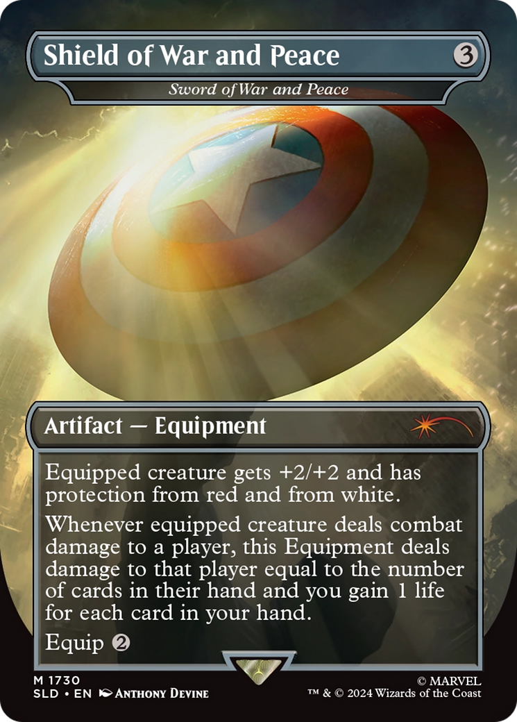 Sword of War and Peace (SLD-1730) - Secret Lair Drop / Shield of War and Peace (Borderless) Foil