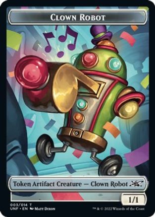 Clown Robot (003) // Treasure (013) Double-sided Token (UNF-) - Unfinity Foil