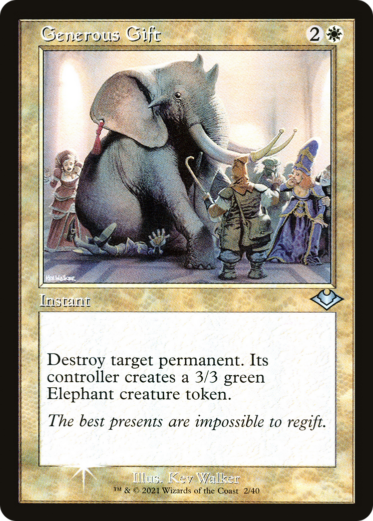 Generous Gift (Retro Frame) (MH1-002) - Modern Horizons 1 Timeshifts Etched Foil