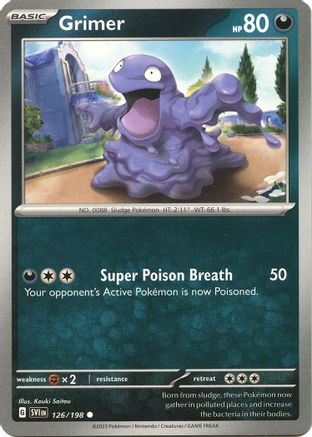Grimer 126/198  - Reverse Holofoil SV01 Scarlet & Violet Base Set - Common