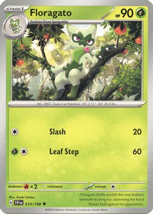 Floragato 014/198  - Reverse Holofoil SV01 Scarlet & Violet Base Set - Uncommon