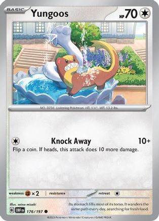 Yungoos 176/197  - Reverse Holofoil SV03 Obsidian Flames - Common