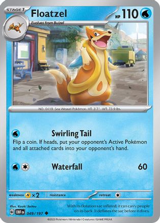 Floatzel 049/197  SV03 Obsidian Flames - Uncommon