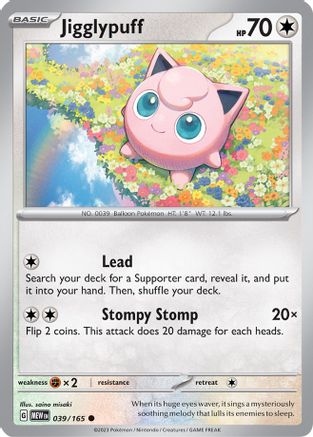 Jigglypuff 039/165  - Reverse Holofoil SV Scarlet & Violet 151 - Common