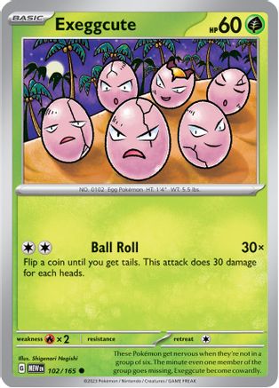Exeggcute 102/165  - Reverse Holofoil SV Scarlet & Violet 151 - Common