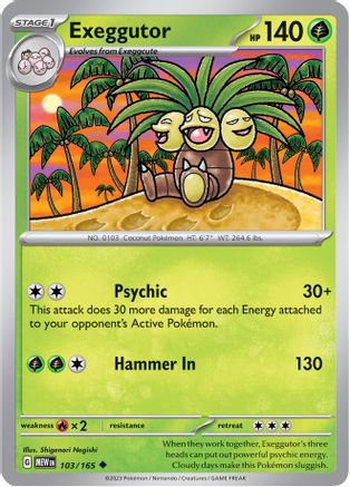 Exeggutor 103/165  - Reverse Holofoil SV Scarlet & Violet 151 - Uncommon