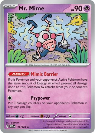Mr. Mime 122/165  - Holofoil SV Scarlet & Violet 151 - Rare