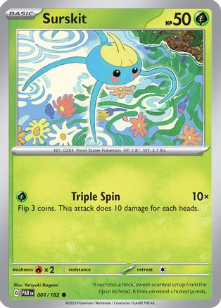 Surskit 001/182  - Reverse Holofoil SV04 Paradox Rift - Common