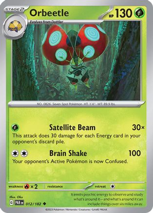 Orbeetle 012  - Reverse Holofoil SV04 Paradox Rift - Uncommon