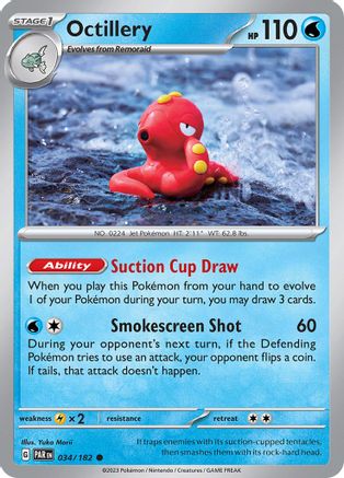 Octillery 034/182  - Reverse Holofoil SV04 Paradox Rift - Common
