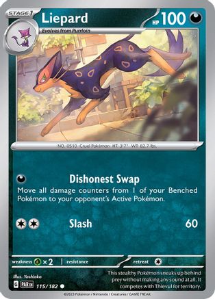Liepard 115  - Reverse Holofoil SV04 Paradox Rift - Common
