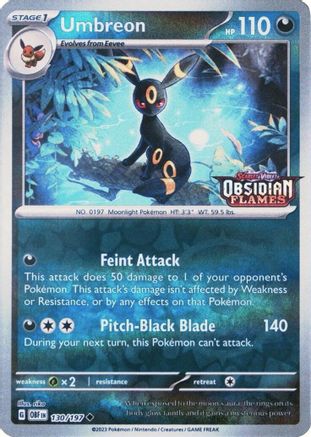 Umbreon (Obsidian Flames Stamped) 130/197  - Reverse Holofoil Miscellaneous Cards & Products - Promo