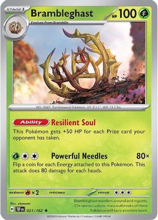 Brambleghast 021/162  - Holofoil SV05 Temporal Forces - Rare