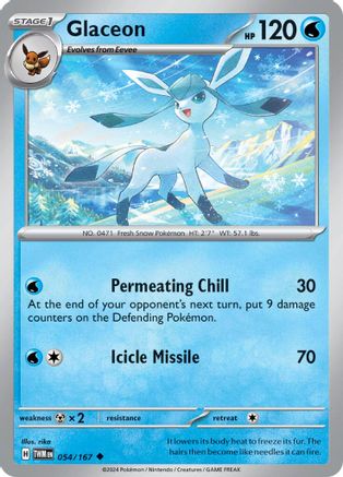 Glaceon 054/167  - Reverse Holofoil SV06 Twilight Masquerade - Uncommon