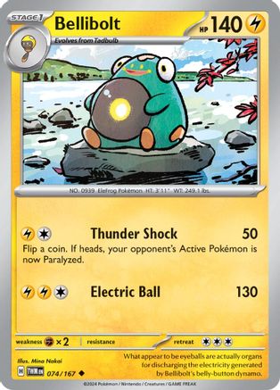 Bellibolt 074  - Reverse Holofoil SV06 Twilight Masquerade - Uncommon