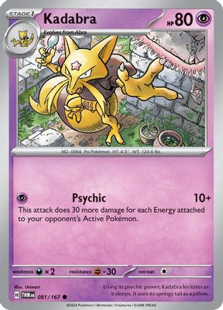 Kadabra 081/167  - Reverse Holofoil SV06 Twilight Masquerade - Common