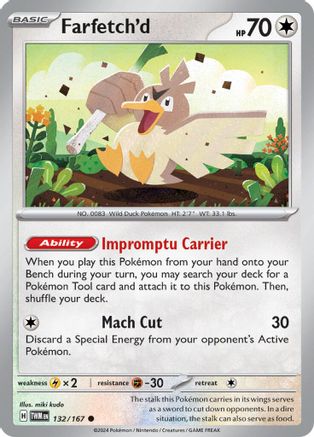 Farfetch'd 132  - Reverse Holofoil SV06 Twilight Masquerade - Common