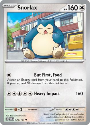 Snorlax 136  - Reverse Holofoil SV06 Twilight Masquerade - Uncommon