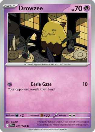 Drowzee 016/064  - Reverse Holofoil SV Shrouded Fable - Common