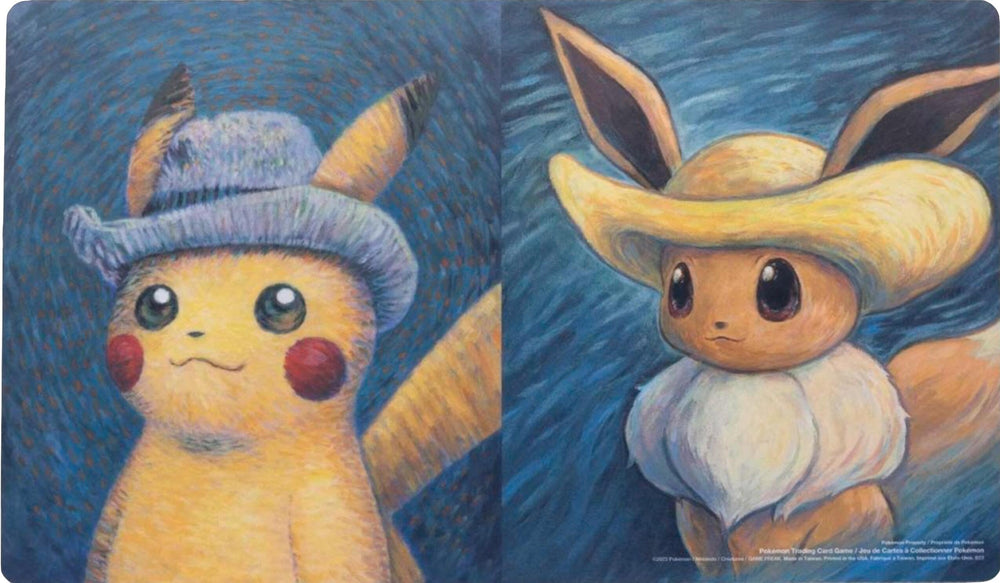 Playmat - Pikachu & Eevee Inspired by Vincent's Self-Portraits (Pokemon Center × Van Gogh Museum)