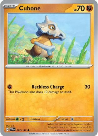Cubone 072  SV07 Stellar Crown - Common