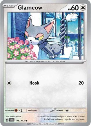 Glameow 116  - Reverse Holofoil SV07 Stellar Crown - Common