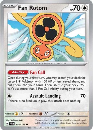 Fan Rotom 118  - Reverse Holofoil SV07 Stellar Crown - Common