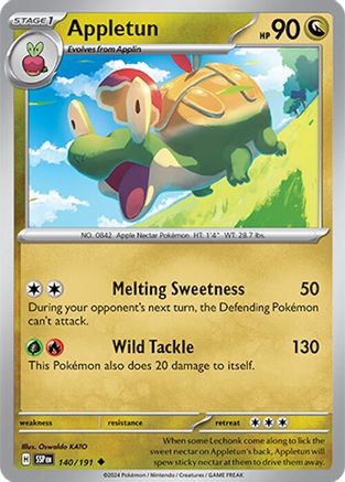 Appletun 140/191  - Reverse Holofoil SV08 Surging Sparks - Uncommon