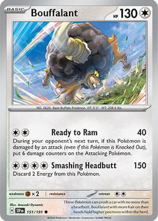 Bouffalant 151  SV08 Surging Sparks - Common