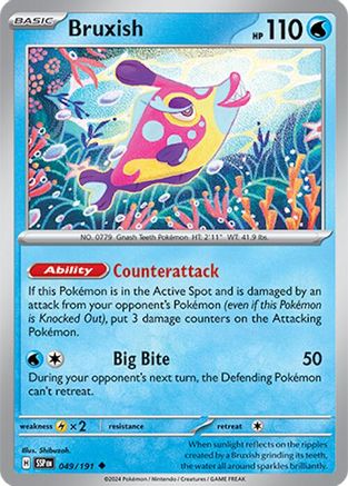 Bruxish 049/191  - Reverse Holofoil SV08 Surging Sparks - Uncommon