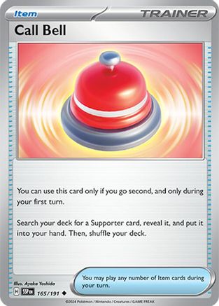 Call Bell 165  - Reverse Holofoil SV08 Surging Sparks - Uncommon