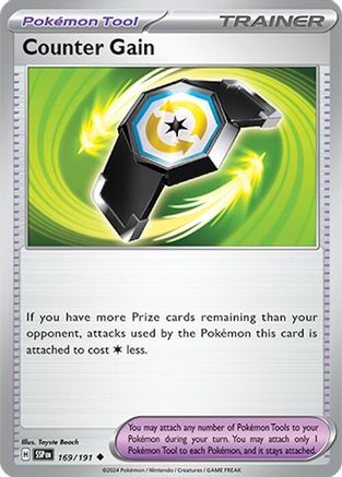 Counter Gain 169  - Reverse Holofoil SV08 Surging Sparks - Uncommon