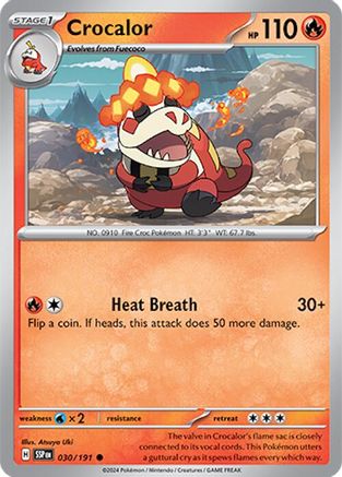 Crocalor 030/191  - Reverse Holofoil SV08 Surging Sparks - Common