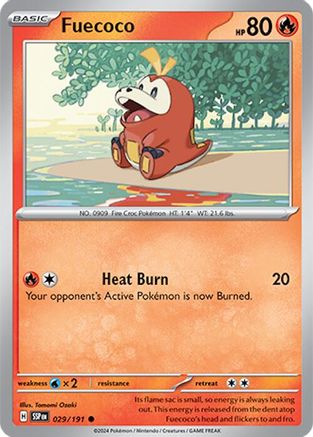 Fuecoco 029  - Reverse Holofoil SV08 Surging Sparks - Common