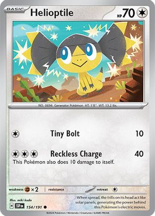 Helioptile 154  - Reverse Holofoil SV08 Surging Sparks - Common