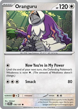 Oranguru 156  - Reverse Holofoil SV08 Surging Sparks - Common
