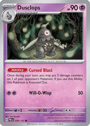 Dusclops 036/131  - Reverse Holofoil SV Prismatic Evolutions - Common