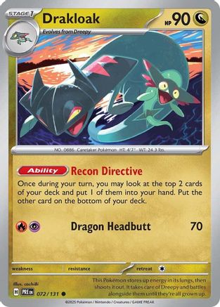 Drakloak 072/131  - Reverse Holofoil SV Prismatic Evolutions - Common