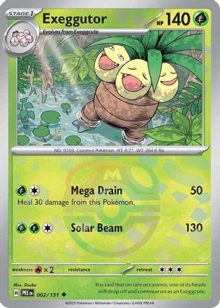 Exeggutor (Master Ball Pattern) 002  - Holofoil SV Prismatic Evolutions - Uncommon