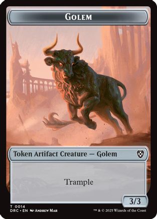 Golem (0014) // Golem (0015) Double-Sided Token [Aetherdrift Commander Tokens]
