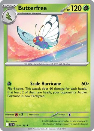 Butterfree 003/159  - Reverse Holofoil SV09 Journey Together - Rare