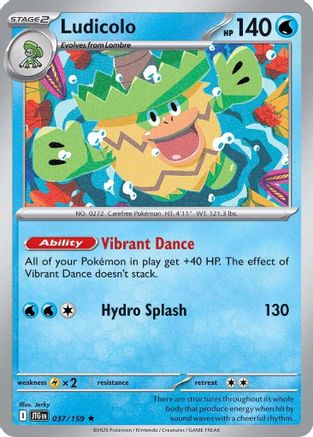 Ludicolo 037  - Reverse Holofoil SV09 Journey Together - Rare